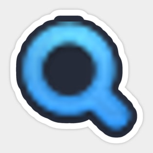 Blue Fuzzy Magnifying Glass Sticker